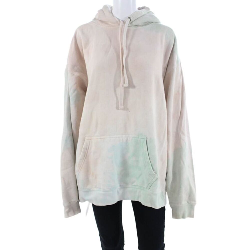 Max Roux Unisex Pullover Hoodies Beige Drawstring Cotton Size M